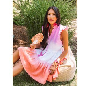 Impressions twirling at sunset ombre shift dress